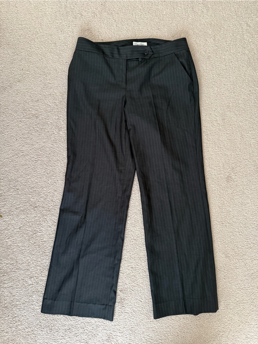 Calvin Klein Vintage Navy Pin Stripped Low Rise Dress Pants Women’s Size 8